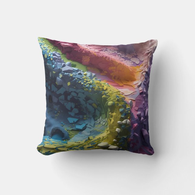 textures and coloured layers cushion (Front)