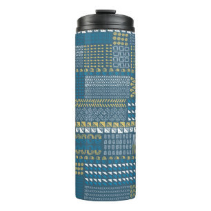 Textures and hand drawn shapes Vintage pattern on Thermal Tumbler