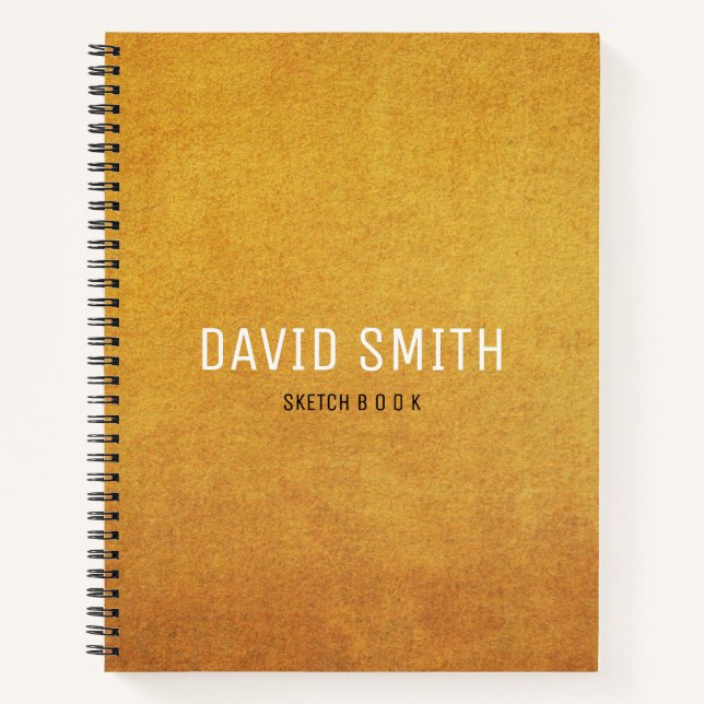 textures Personalised Sketchbook Name Notebook (Front)