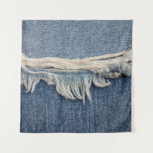 Textures ripped jeans background. tapestry