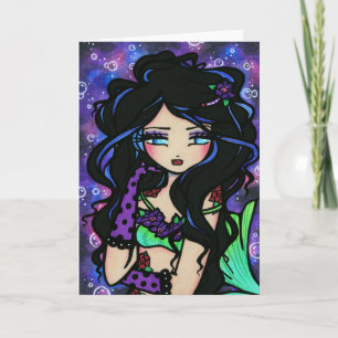 "Teya" Mermaid Fantasy Fairy Rose Holiday Card