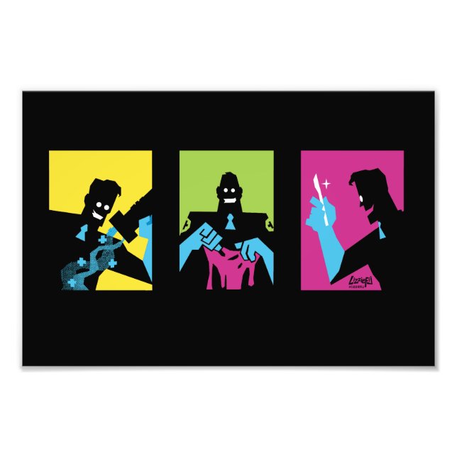 TF2 BLU medic triptych art print  (Front)