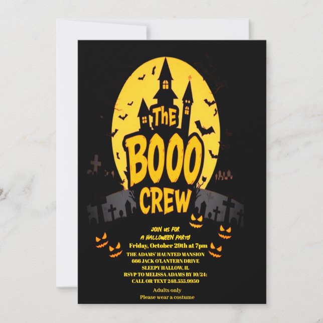 TF Boo Crew Halloween party Invitation (Front)