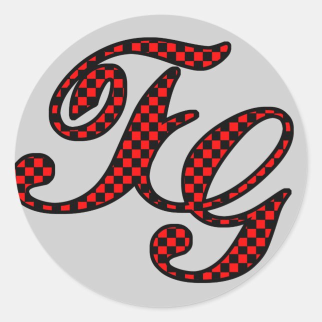TG chequered logo Classic Round Sticker (Front)
