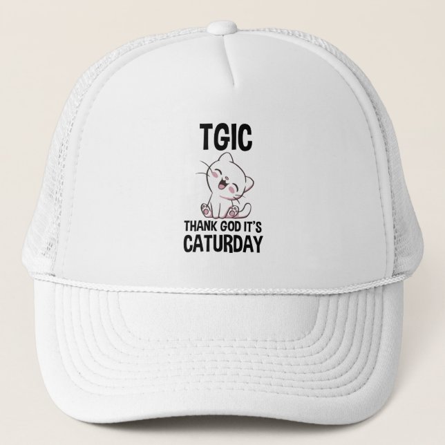 TGIC Thank God It's Caturday Trucker Hat (Front)