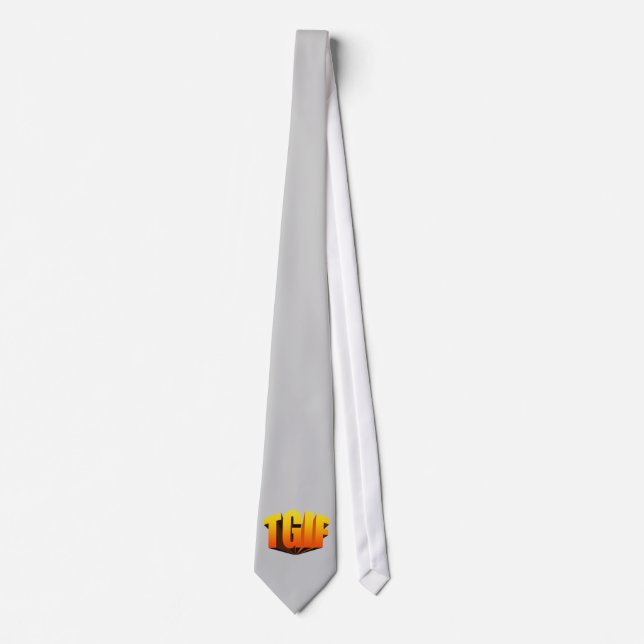TGIF 3D Yellow Rainbow Airbrush Tie (Front)