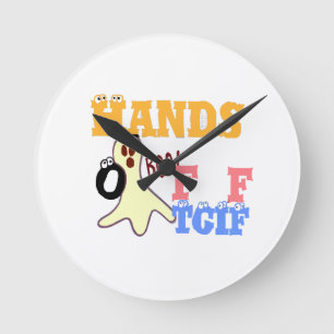 TGIF fRIDAY COLORS.png Round Clock