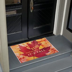TGIF Quote Thank Goodness It's Fall Autumn Leaves Doormat