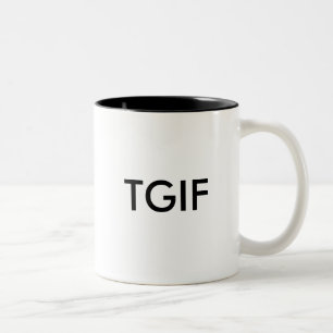 TGIF Two-Tone COFFEE MUG