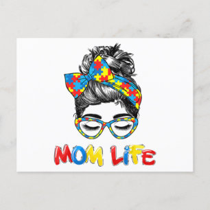 Th Autistic Autism Awareness Mum-Life Shirts Women Postcard