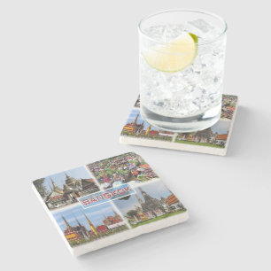 TH Bangkok - Wat Pho - Floating Market - Gran Pala Stone Coaster