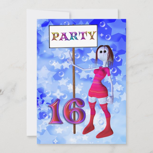 th Birthday party sign board invitation (Front)