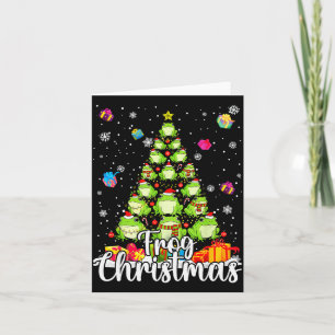 Th Cute Frog Christmas Tree Pajama Matching Costum Card
