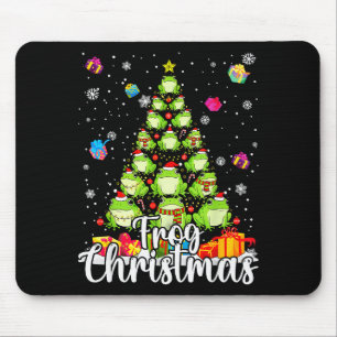 Th Cute Frog Christmas Tree Pajama Matching Costum Mouse Pad