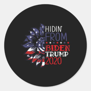 Th Hidin From Biden Trump Election Gifts America F Classic Round Sticker