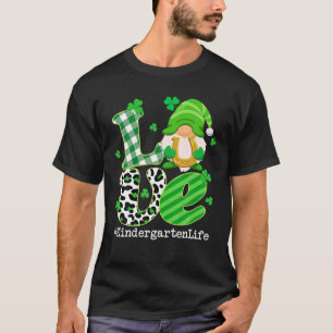 Th Love Leopard Plaid Gnome Patricks Day T-Shirt