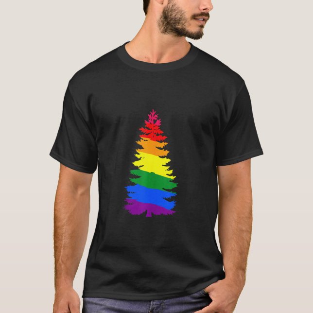 Th Merry Christmas Lgbt Community Xmas Tree  Gay T-Shirt (Front)