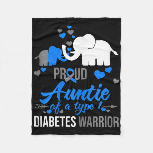 Th Proud Auntie Of A Type 1 Diabetes Warrior Gift Fleece Blanket