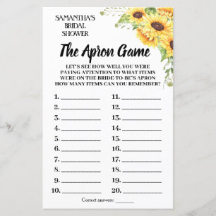 Tha Apron bridal shower game english spanish
