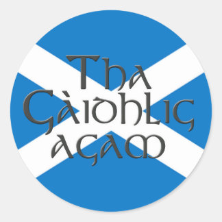 Tha Gaidhlig Agam: Bratach na h-Alba Classic Round Sticker