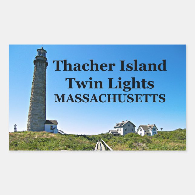 Thacher Island Twin Lights, Massachusetts Stickers (Front)
