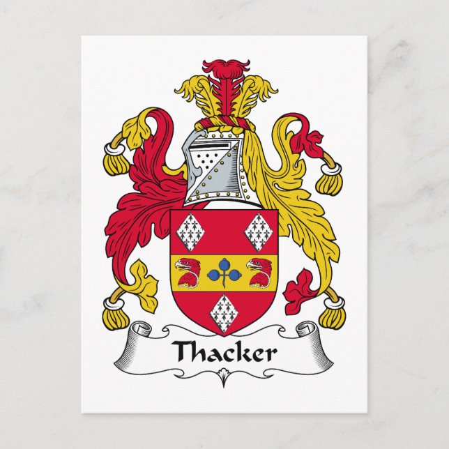 Thacker Family Crest Postcard (Front)