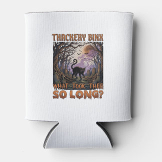 Thackery Binx Black Cat Halloween Graveyard Bats_1 Can Cooler