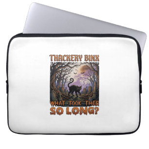 Thackery Binx Black Cat Halloween Graveyard Bats_1 Laptop Sleeve