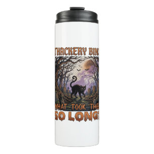 Thackery Binx Black Cat Halloween Graveyard Bats_1 Thermal Tumbler