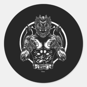 THAI BOXING MMA FIGHTING DRAGON CIRCLE CLASSIC ROUND STICKER