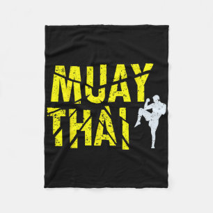 Thai Boxing - Muay Thai Boxer Kickboxing Fleece Blanket