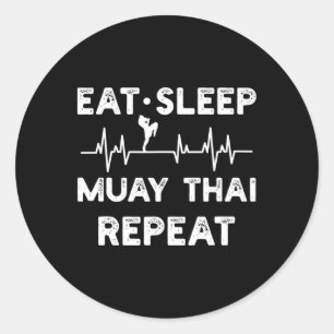 Thai Boxing Muay Thai Kickboxing _1 Classic Round Sticker