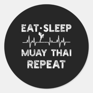 Thai Boxing Muay Thai Kickboxing  Classic Round Sticker