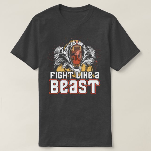 Thai Boxing Muay Thai Tiger Nak Muay Lutas Kickbox T-Shirt (Design Front)