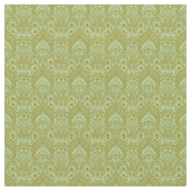 Thai Brocades Natural Green Coaster Fabric (Close Up)