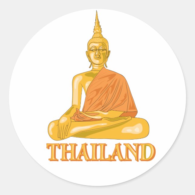 Thai Buddha Classic Round Sticker (Front)