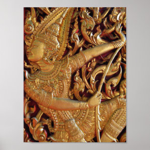 Thai Buddhist Temple Detail Poster