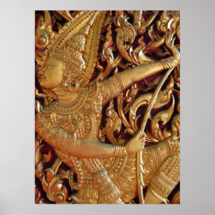 Thai Buddhist Temple Detail Poster