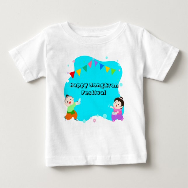 Thai Children on Songkran Day Water Festival Baby T-Shirt (Front)