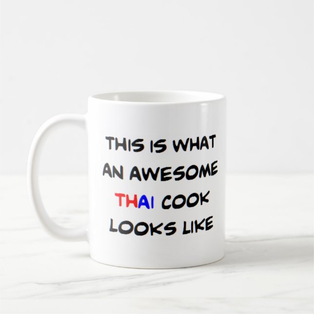 thai cook, awesome coffee mug (Left)