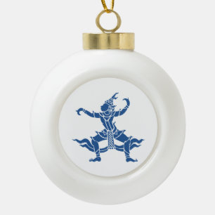 Thai Dancer ⚠ Thailand Sign ⚠ Ceramic Ball Christmas Ornament