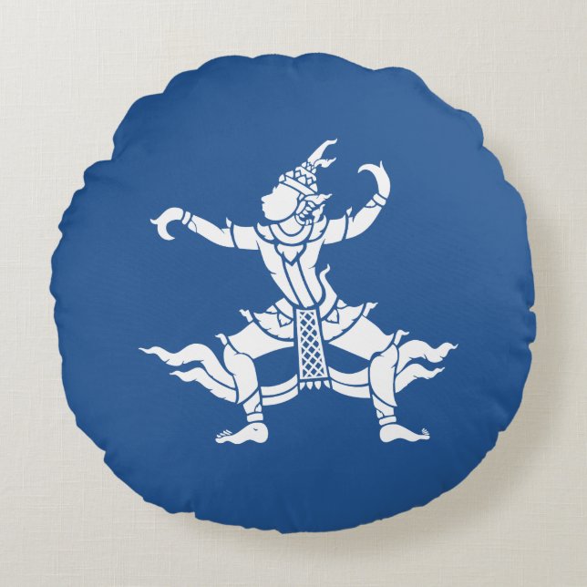 Thai Dancer ⚠ Thailand Sign ⚠ Round Cushion (Front)