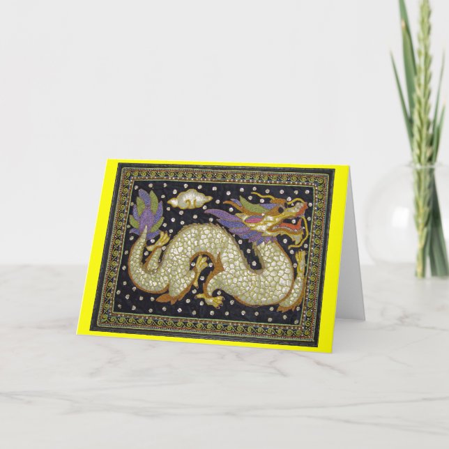 Thai Dragon Tapestry Blank Greeting Card (Front)