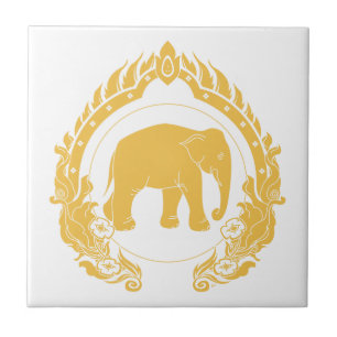 Thai Elephant Ceramic Tile