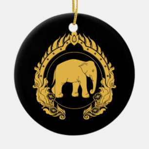 Thai Elephant Ceramic Tree Decoration