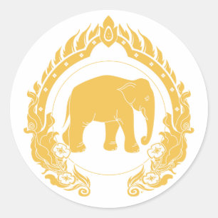Thai Elephant Classic Round Sticker