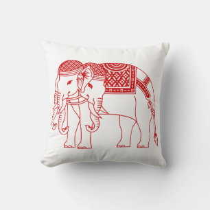 Thai Erawan White Elephant Cushion