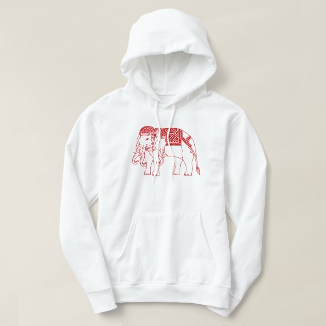 Thai Erawan White Elephant Hoodie (Design Front)