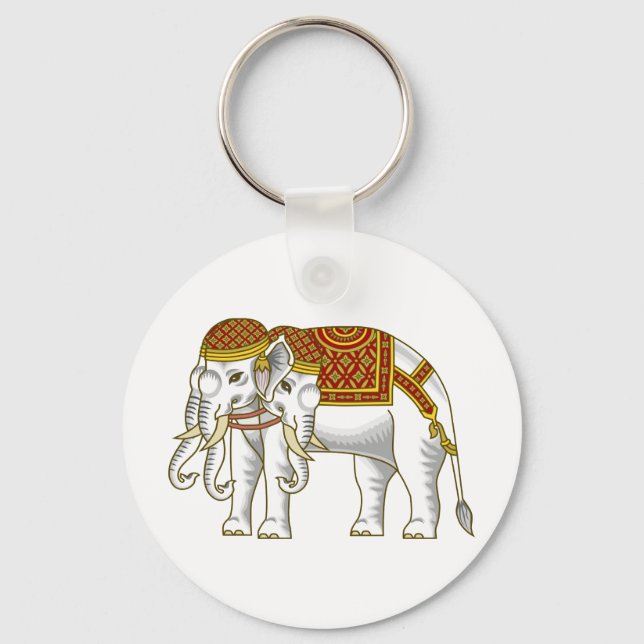 Thai Erawan White Elephant Key Ring (Front)