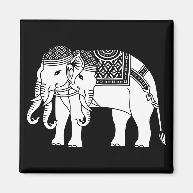 Thai Erawan White Elephant Magnet (Front)
